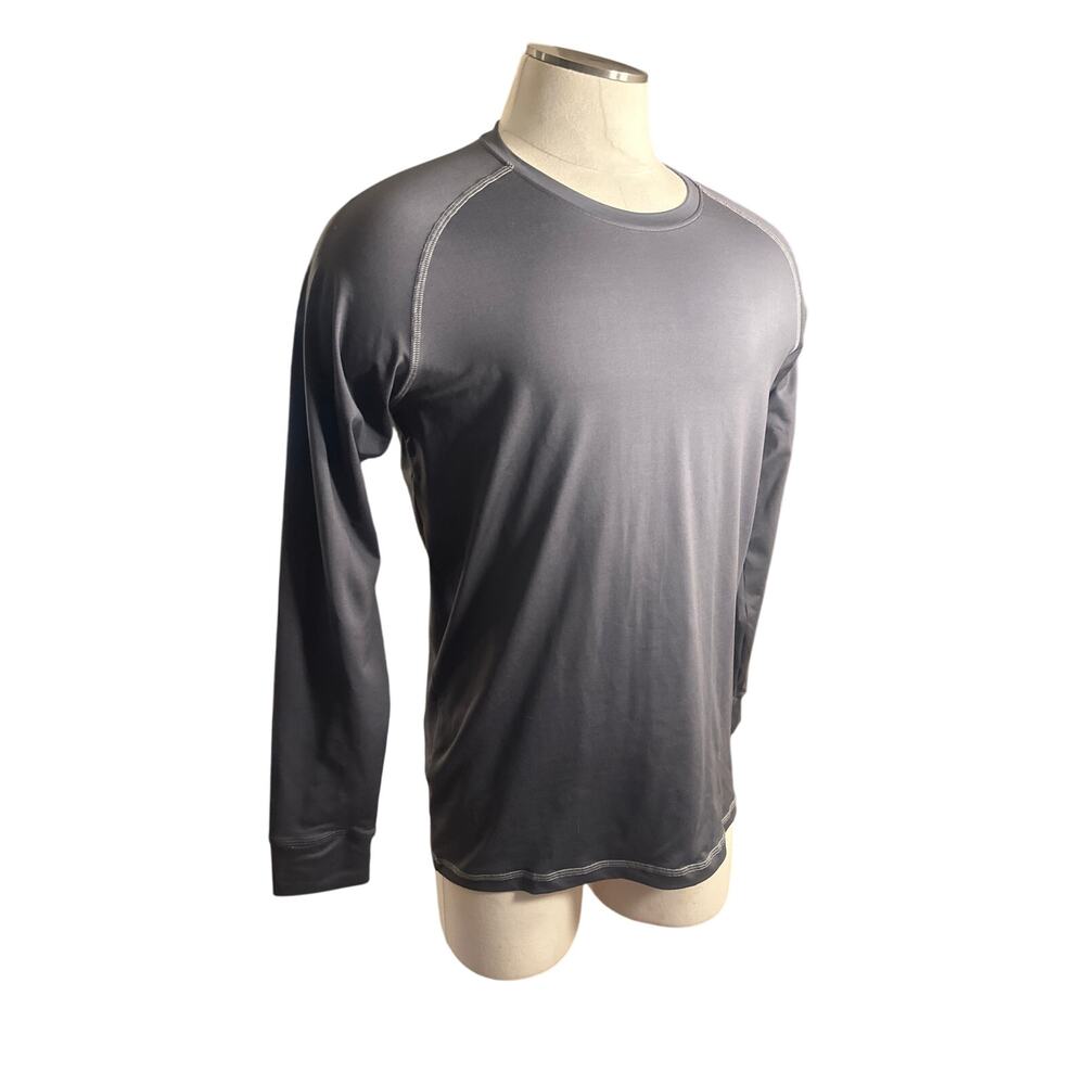 Men L David Archy Gray Crewneck Long Sleeve Shirt Top Tee Hike Camp Outdoor